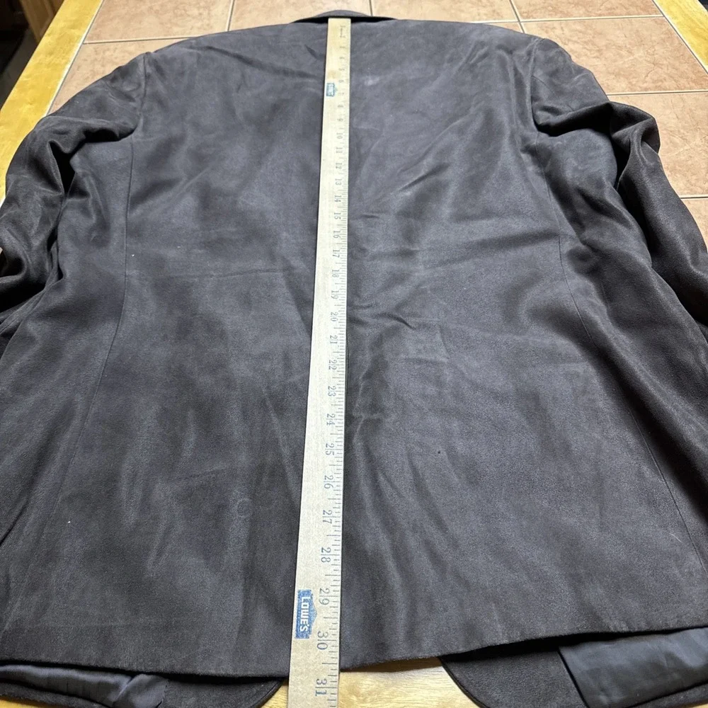 Lauren Ralph Lauren Sport Coat Mens‎ 42R Faux Suede Leather Brown Blazer